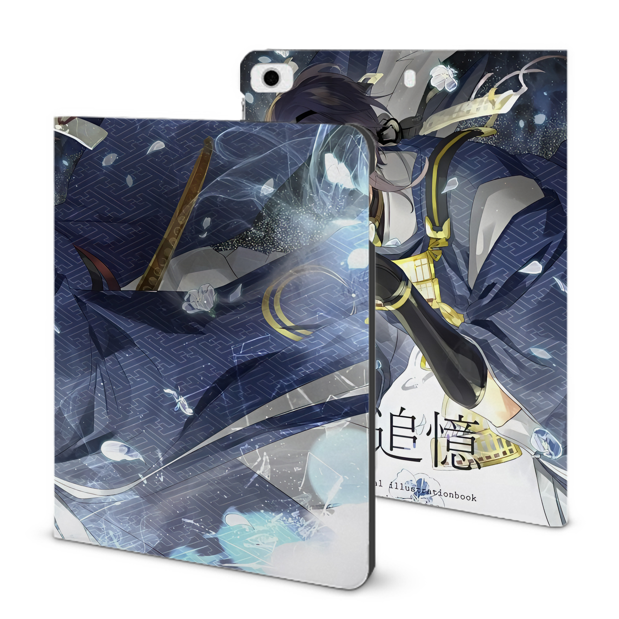 （画像用） 刀剣乱舞 Touken Ranbu IPad ケース ブック型 PUレザー TPU 耐衝撃 軽量 薄型 ペン収納なし 全面保護 IPad 各モデル対応